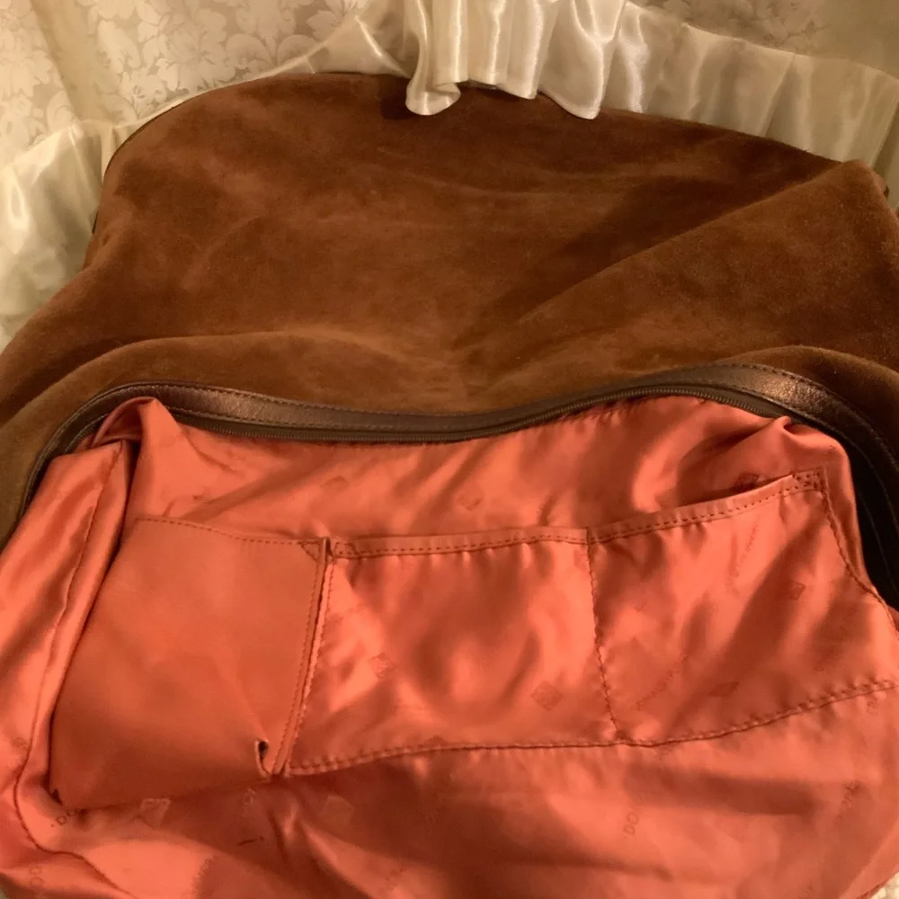 Donald J. Pliner Brown Suede Hobo with Chain Strap